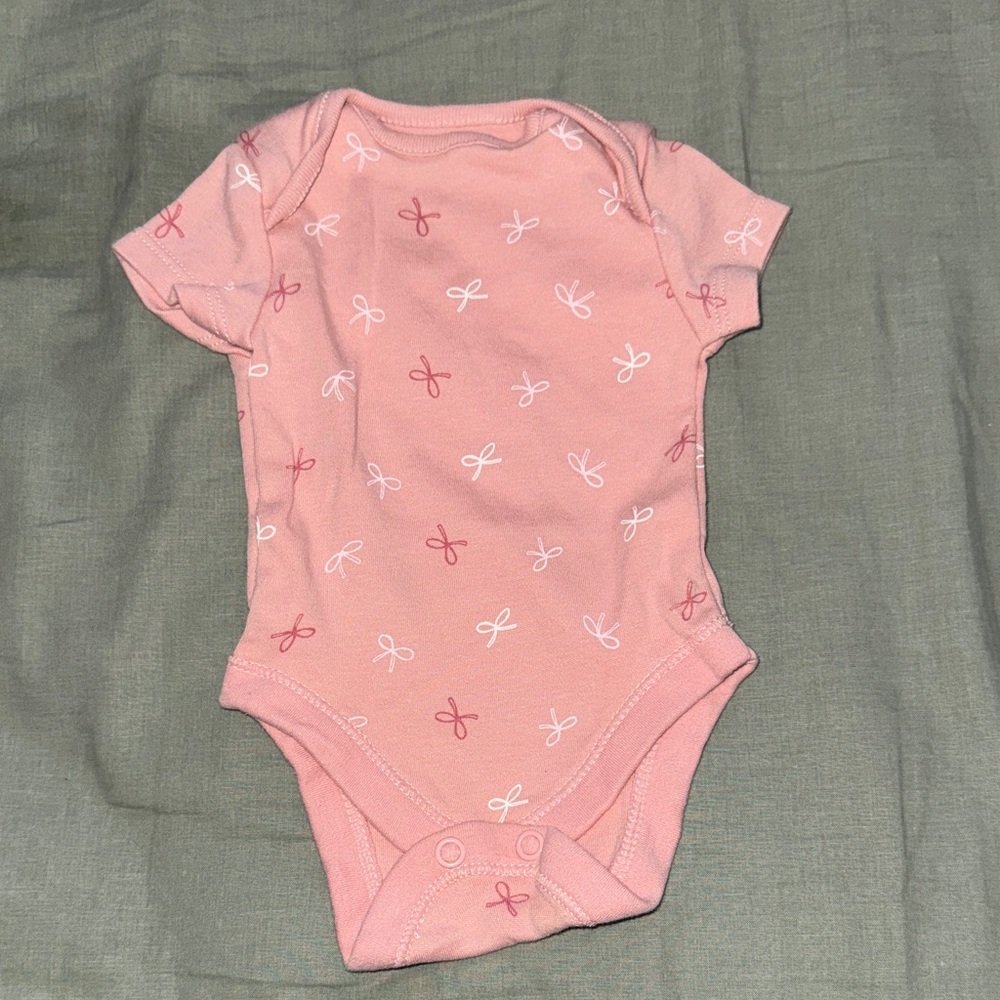 Primark Pink Bow Pattern Bodysuit